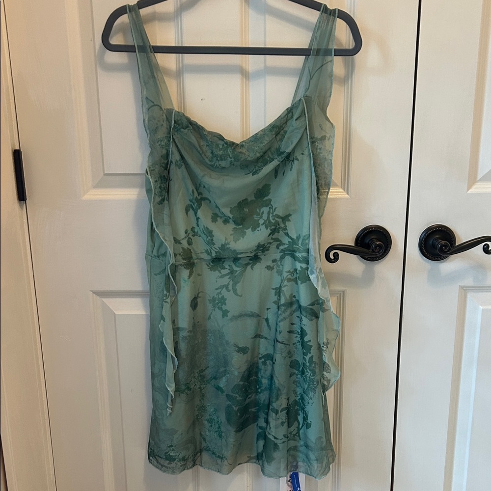 Cider Green Floral Mini Dress